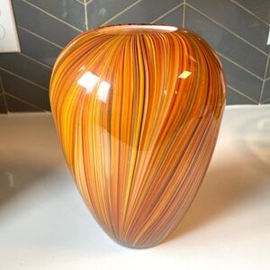 Brown Swirl Glass Vase. New without tag.